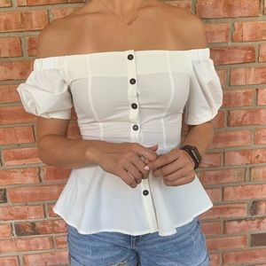 White off the shoulder top